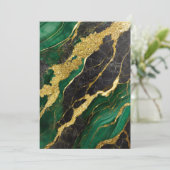 Groen marmerpatroon met goud kaart (Staand voorkant)