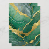 Groen marmerpatroon met goud kaart (Voorkant / Achterkant)