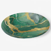 Groen marmerpatroon met goud papieren bordje (Gekanteld)