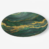 Groen marmerpatroon met goud papieren bordje (Gekanteld)