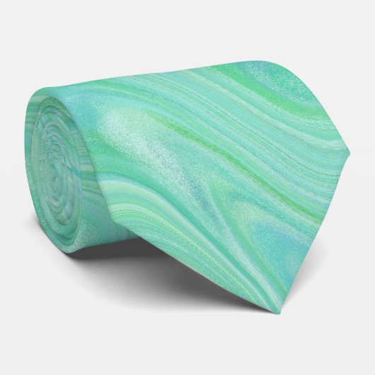 Groen marmerpatroon stropdas (Opgerold)