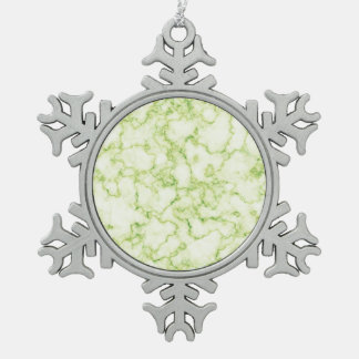 Groen marmerpatroon tin sneeuwvlok ornament