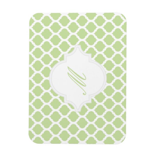 Groen Marokkaans Patroon met Monogram Magneten (Verticaal)