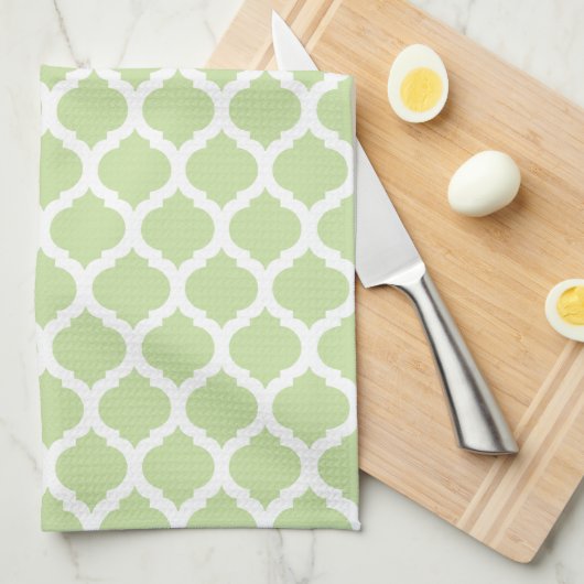 Groen Marokkaans Pattern Kitchen Towels Theedoek (Quarter Fold)