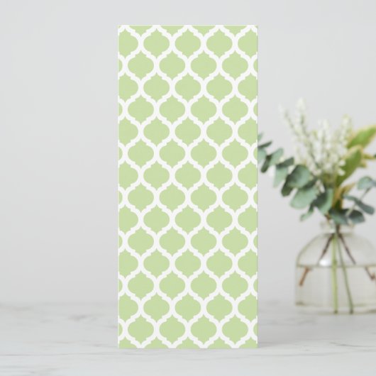 Groen Marokkaans Pattern Wedding Menus Menu (Staand voorkant)