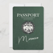 Groen Marokko Paspoort bruiloft Kaart (Achterkant)
