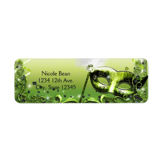 Groen Masker Masker Bal Feest Etiket (Voorkant)