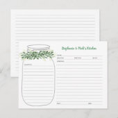 Groen Mason Jar Recept Kaarten (Voorkant / Achterkant)
