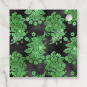  Groen Masquerade Masker en Damask Bedankjes Labels (Achterkant)