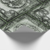 Groen medaillepapier cadeaupapier (Hoek)