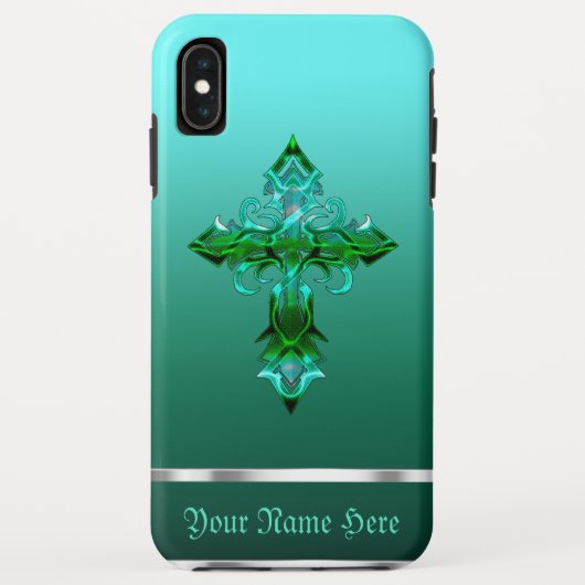 Groen medieval Cross iPhone XS Max Hoesje (Achterkant)