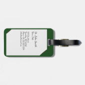 Groen medisch klembord met stethoscoop bagagelabel (Achterkant horizontaal)