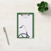 Groen medisch klembord met stethoscoop post-it® notes (Kantoor)