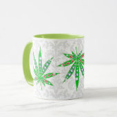 Groen medisch leder met bling en spuiten mok (Voorkant links)