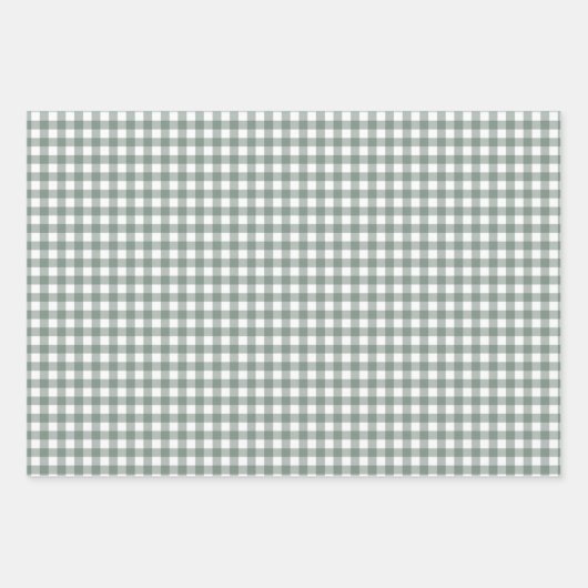  groen meer Gingham Check Pattern Inpakpapier Vel (Voorkant)
