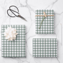 groen meer Gingham Check Pattern Inpakpapier Vel