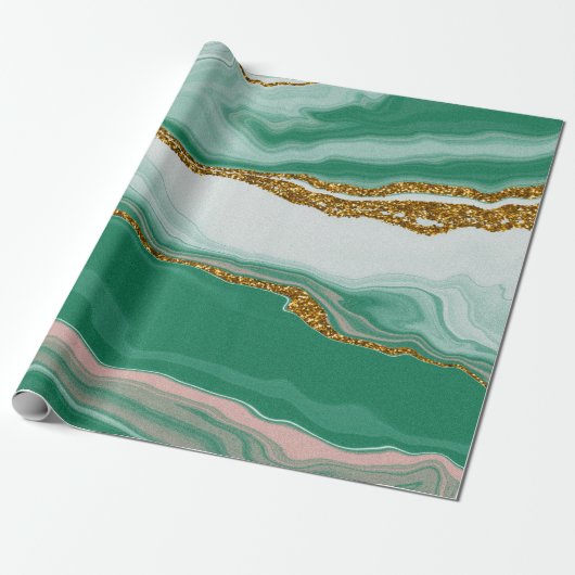 Groen meer inpakpapier | Luxe bruiloften (Uitgerold)