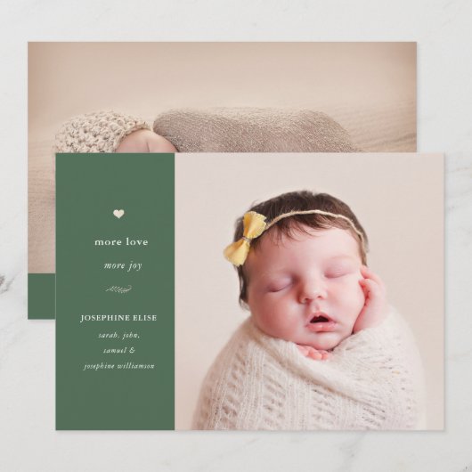 Groen meer liefde, meer vreugde | Vakantie geboort Feestdagenkaart (Voorkant / Achterkant)