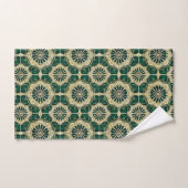 Groen meerkleurig patroon bad handdoek (Handdoek)