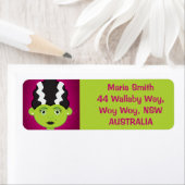 Groen meisje monster etiket (Insitu)