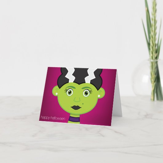 Groen meisje monster kaart (Voorkant)