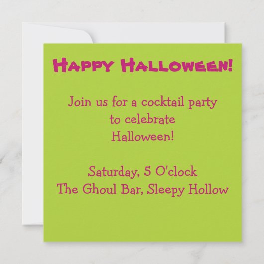 Groen meisje monster kaart (Achterkant)