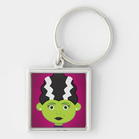 Groen meisje monster sleutelhanger (Voorkant)