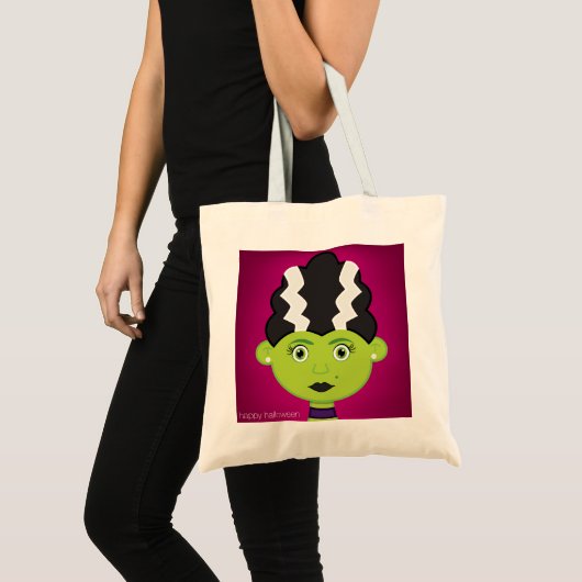 Groen meisje monster tote bag (Voorkant (product))