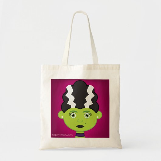 Groen meisje monster tote bag (Voorkant)
