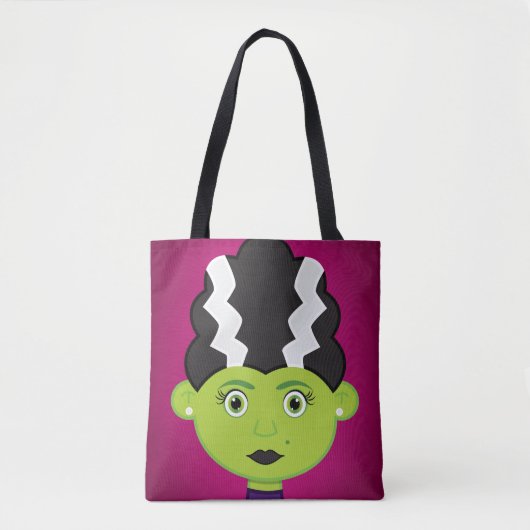 Groen meisje monster tote bag (Voorkant)