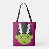 Groen meisje monster tote bag (Achterkant)