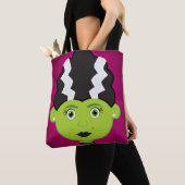 Groen meisje monster tote bag (Dichtbij)