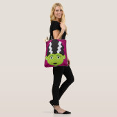 Groen meisje monster tote bag (Op model)