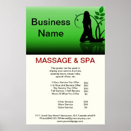 Groen meisje Spa Massage Beauty Salon Poster