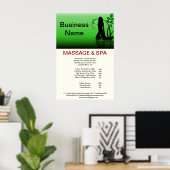 Groen meisje Spa Massage Beauty Salon Poster (Thuiskantoor)