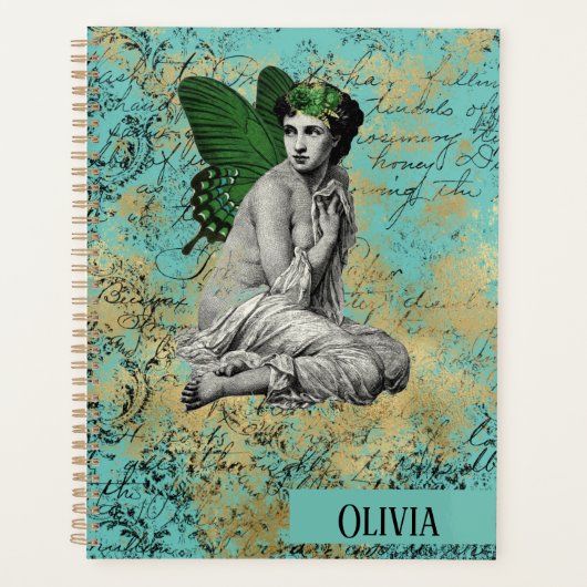 Groen Melk op Aqua Personalized Planner (Voorkant)
