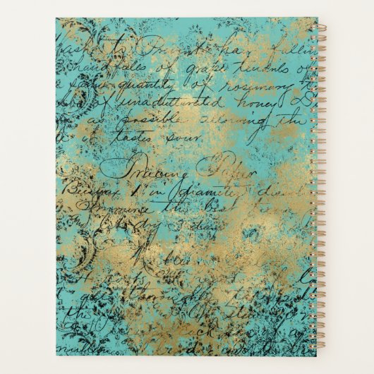  Groen Melk op Aqua Personalized Planner (Achterkant)