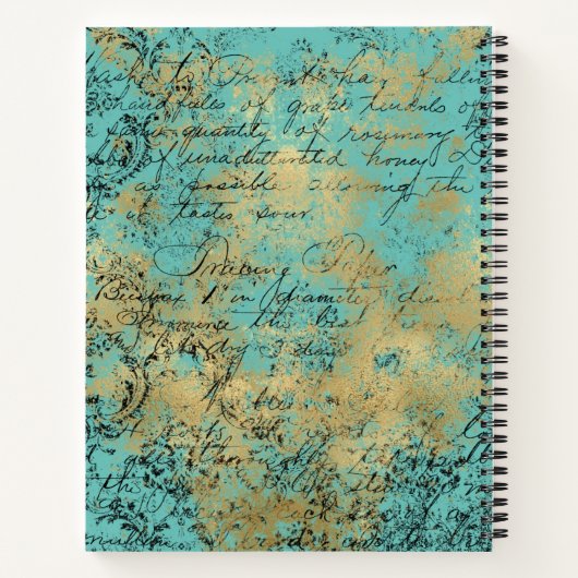 Groen Melk op Aqua Personalized Schets Notitieboek (Achterkant)