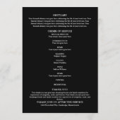 Groen Memorial Funeral Order Of Service  Programmakaart (Achterkant)