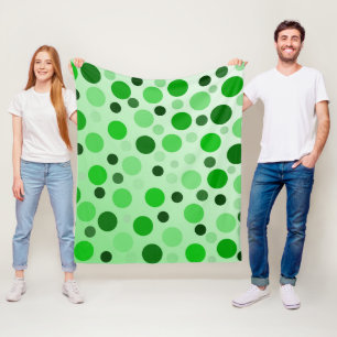Groen met afgunst polka stippen, fleece deken