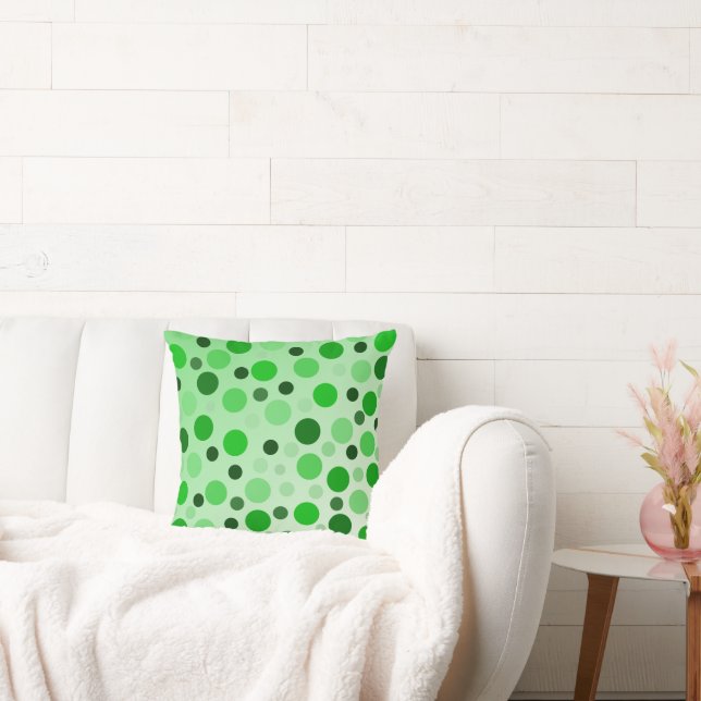 Groen met afgunst polka stippen, kussen (Bank)