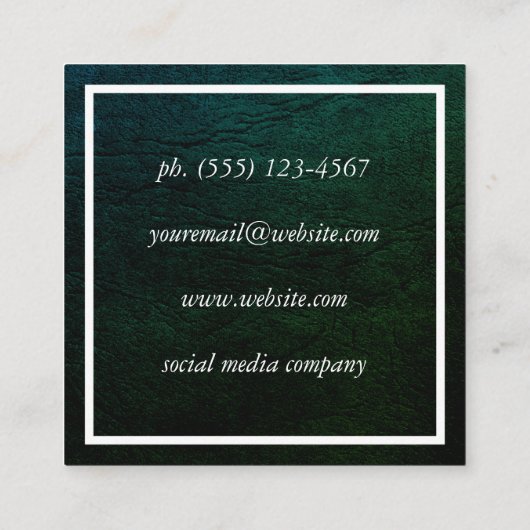 Groen met afwerking vierkante visitekaartje (Achterkant)
