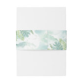 Groen met Blauw en Groen Waterverf Bruiloft Uitnodigingen Wikkel (Achterkant Voorbeeld)