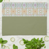 Groen met bloemmotief theedoek (Gevouwen)