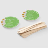 Groen met Daisies Trouwprogramma Fan Handwaaier (Niet-gemonteerd)