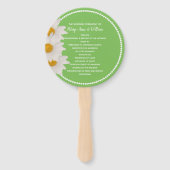 Groen met Daisies Trouwprogramma Fan Handwaaier (Voorkant)