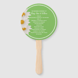 Groen met Daisies Trouwprogramma Fan Handwaaier