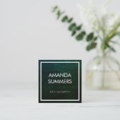 Groen met distressed-effect vierkante visitekaartje (Staand voorkant)