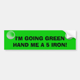 Groen met een Golfclub Bumpersticker