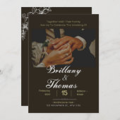 Groen met een romantisch afbeelding van een paar kaart (Voorkant / Achterkant)